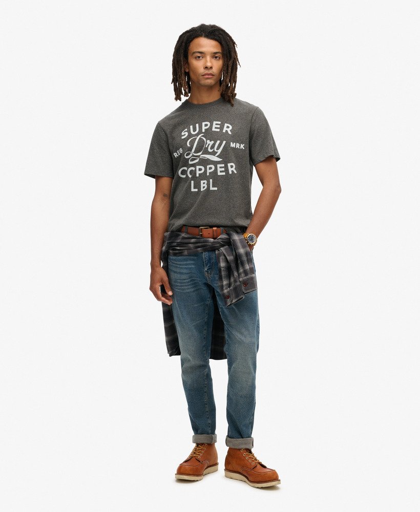 camiseta copper label workwear na cor cinza cascalho surplus gravel grey grit