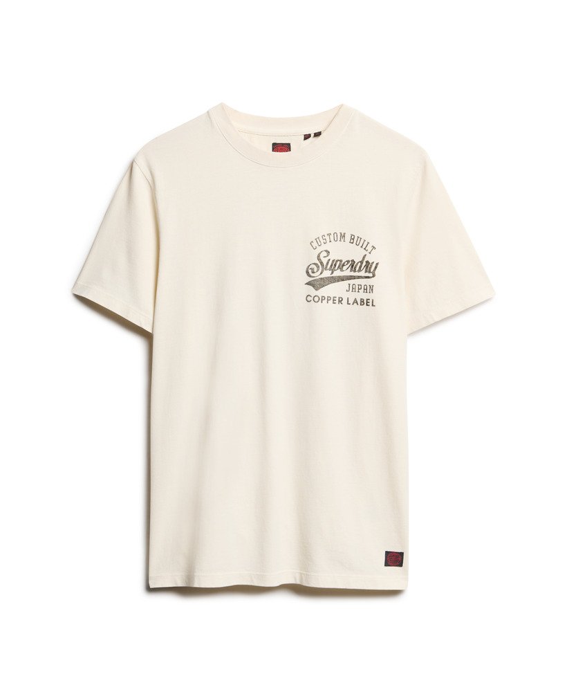 camiseta copper label com estampa no peito na cor branca arroz.