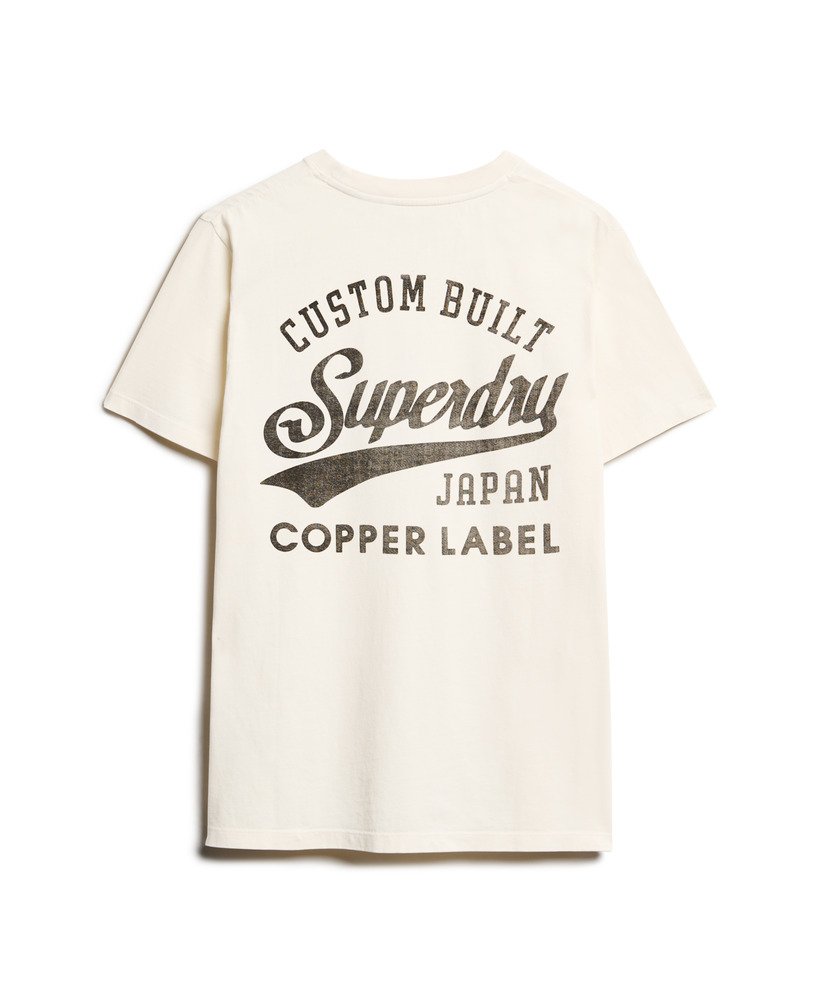 camiseta copper label com estampa no peito na cor branca arroz.