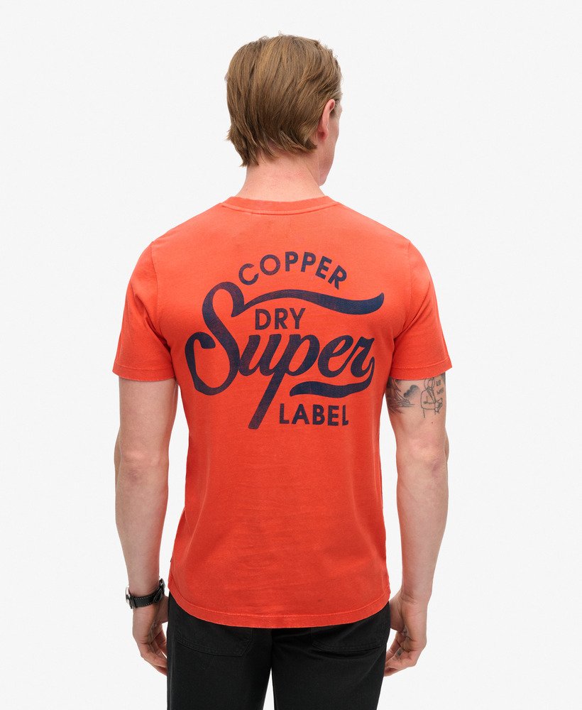 camiseta copper label chest graphic em denim co laranja ferrugem