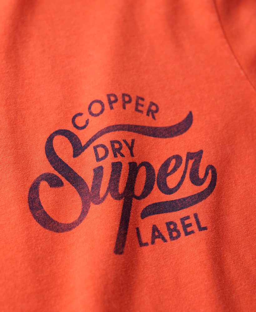 camiseta copper label chest graphic em denim co laranja ferrugem