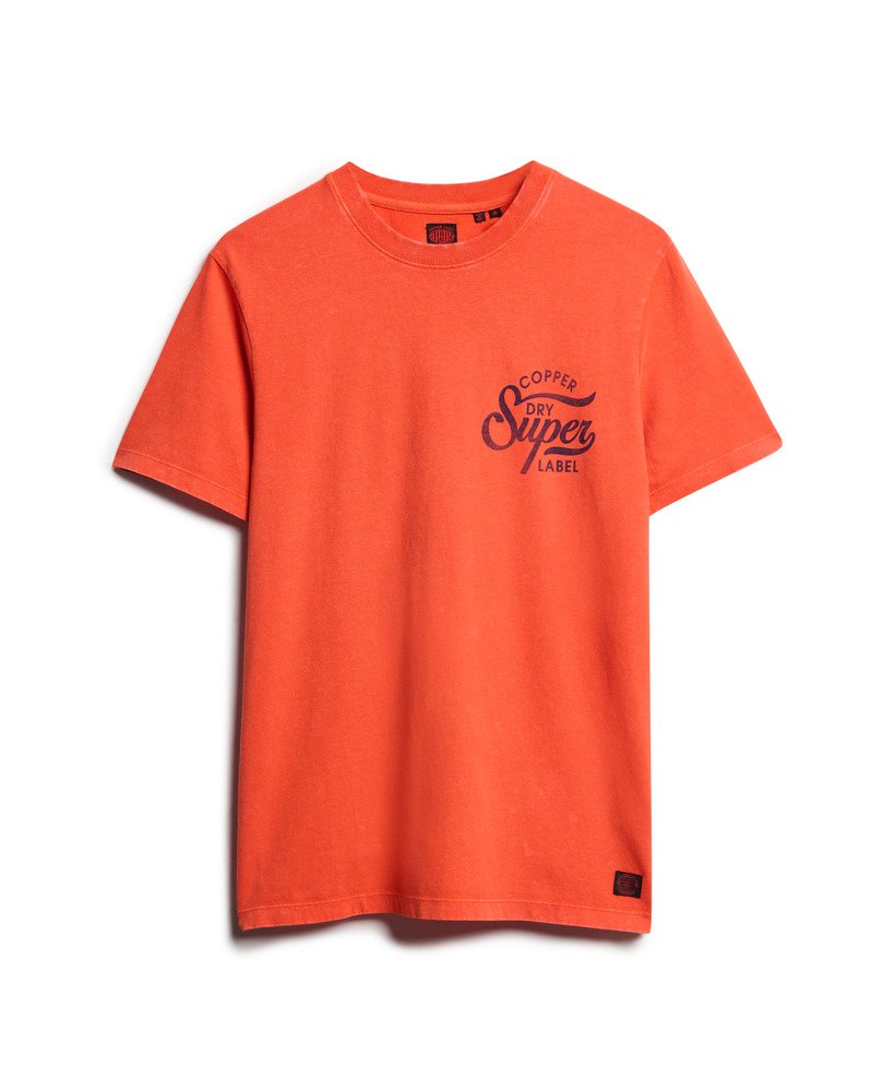 camiseta copper label chest graphic em denim co laranja ferrugem