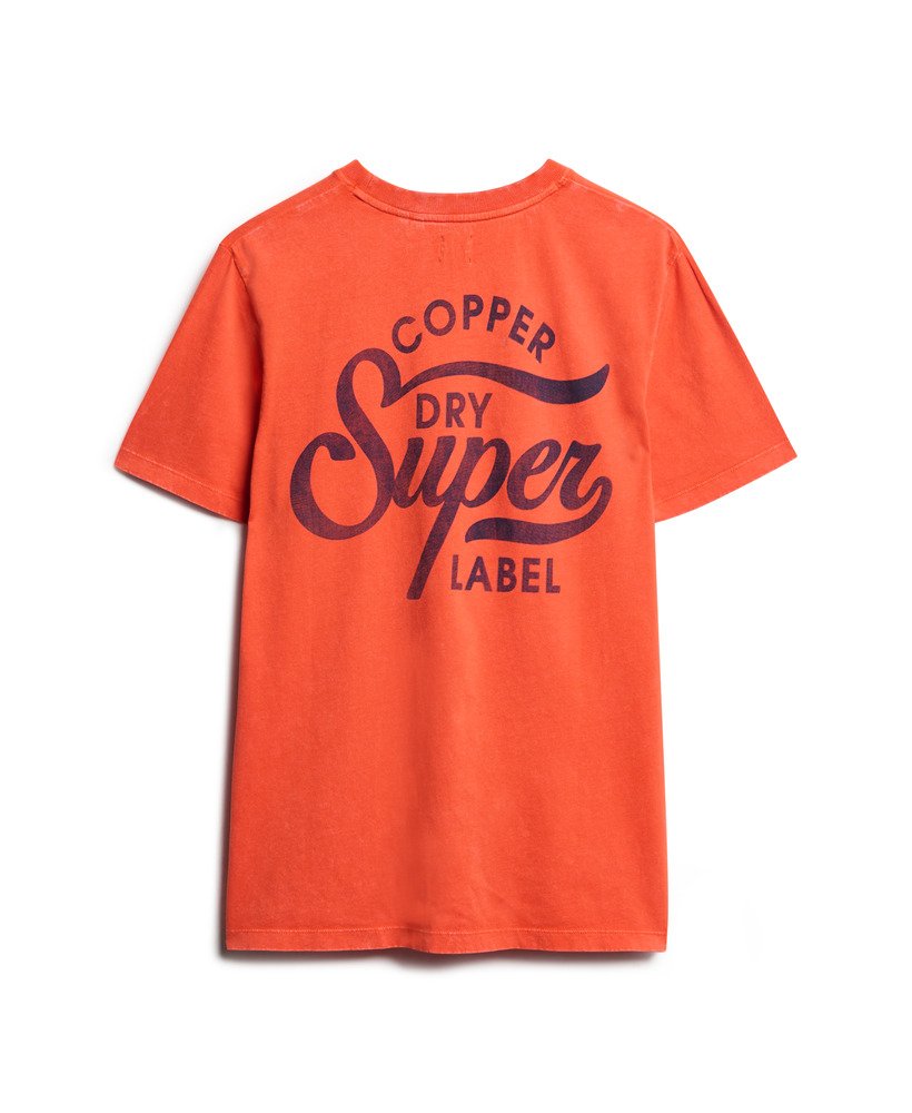 camiseta copper label chest graphic em denim co laranja ferrugem