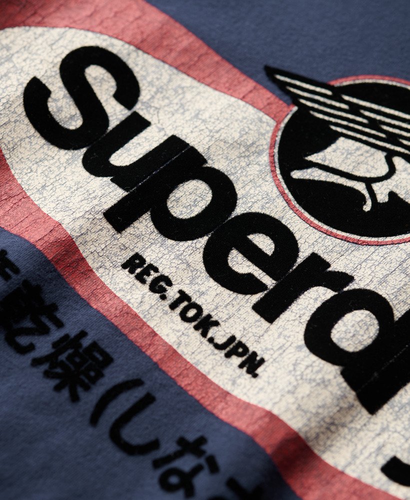 camiseta gráfica core logo ringer workwear na cor azul marinho mais intenso