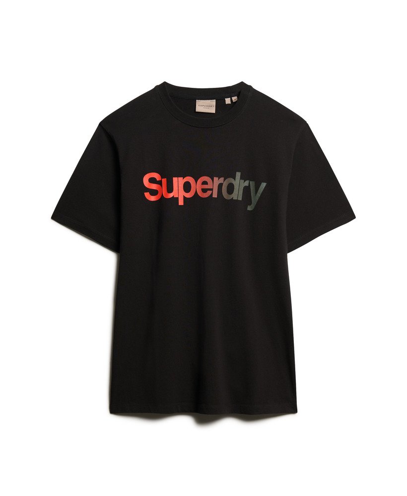 camiseta folgada com logo principal desbotado na cor preta