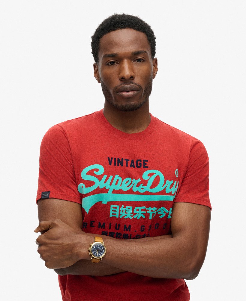 camiseta duo vintage logo na cor alakarna red grit