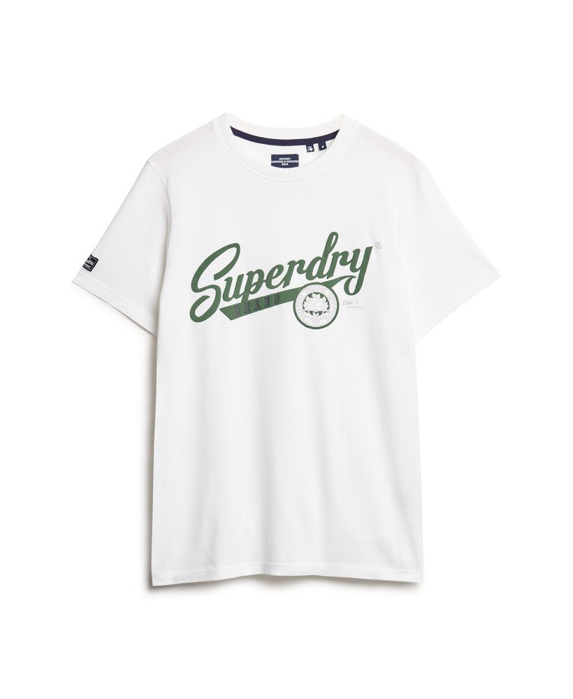 camiseta universitária vintage com estampa em estilo Óptico