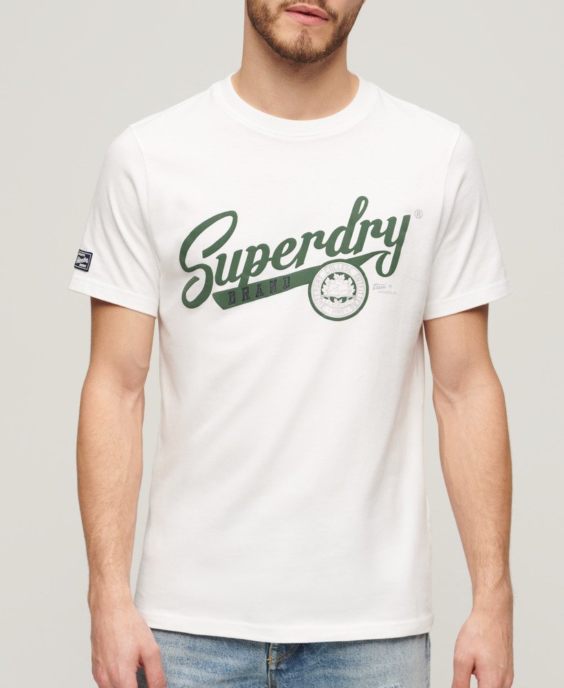 camiseta universitária vintage com estampa em estilo Óptico