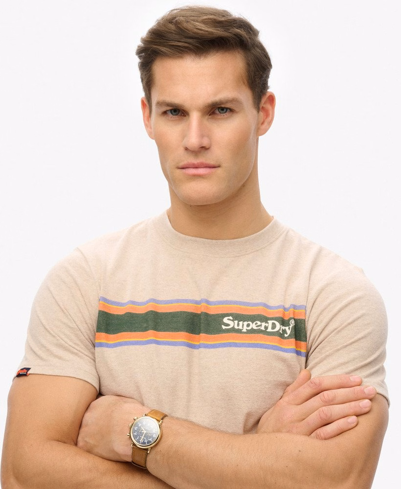 Camiseta Relaxed com Listras e Logo do Local