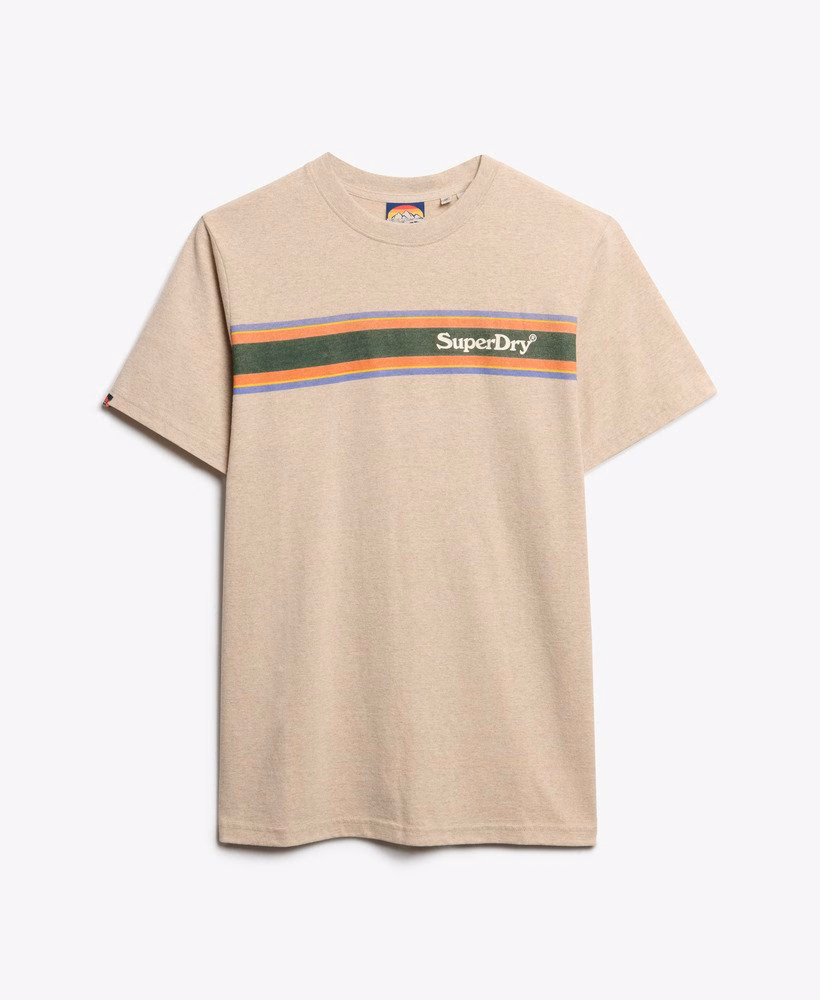 Camiseta Relaxed com Listras e Logo do Local