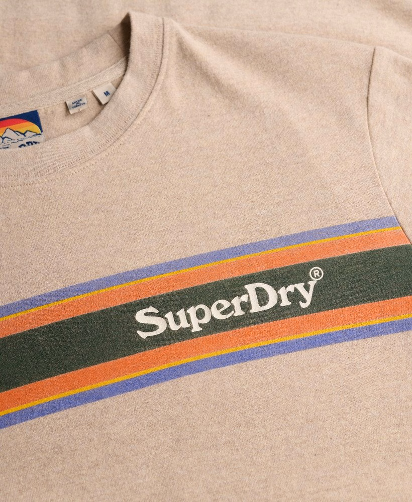 Camiseta Relaxed com Listras e Logo do Local