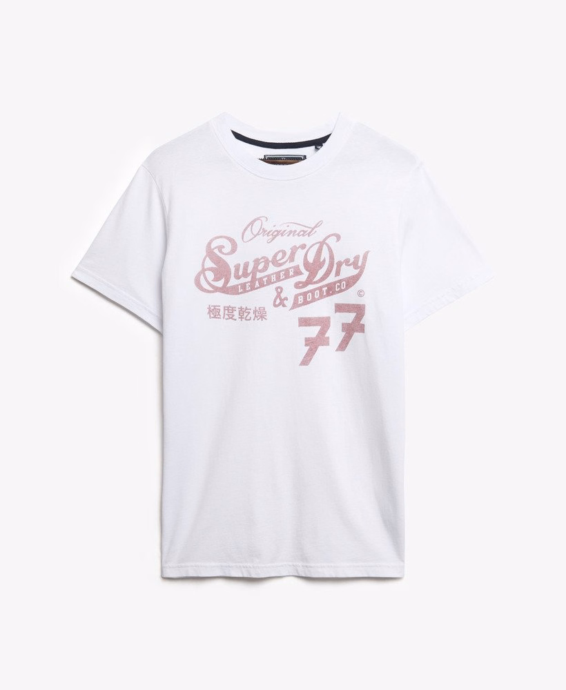 Camiseta Leather & Boot Co com estampa Script
