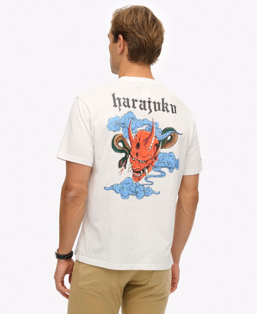 Camiseta folgada com estampa de tatuagem