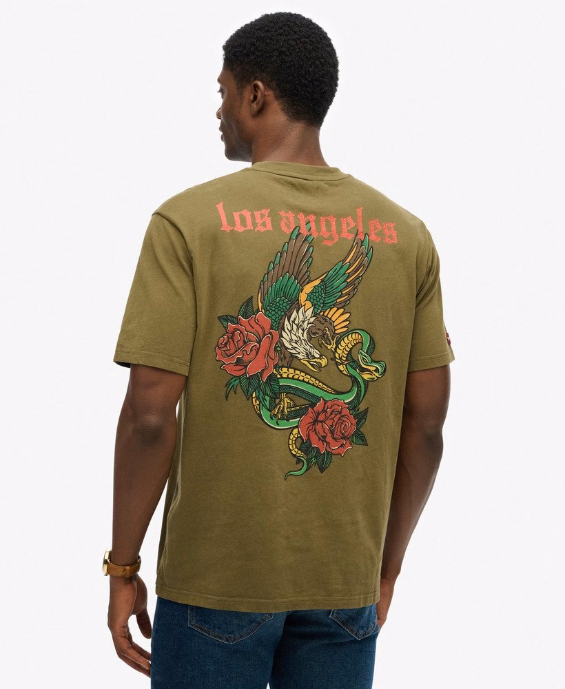 Camiseta folgada com estampa de tatuagem