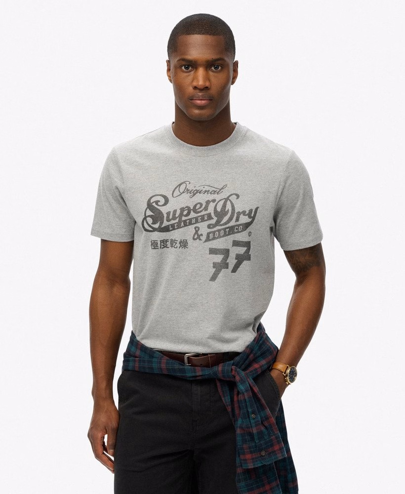 Camiseta Leather & Boot Co com estampa Script