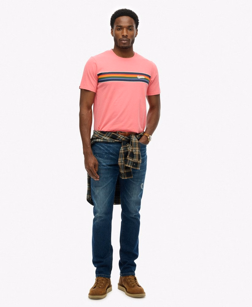 Camiseta Relaxada com Logo Listrado para Uso Externo