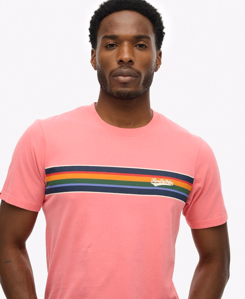 Camiseta Relaxada com Logo Listrado para Uso Externo