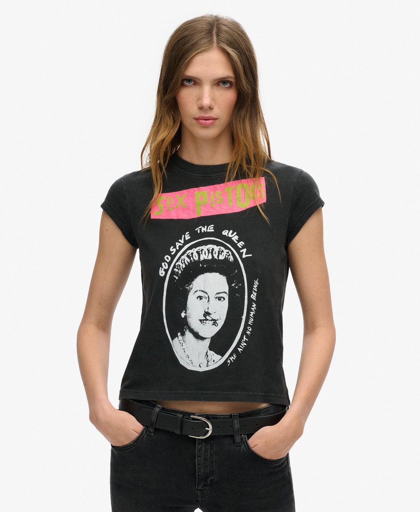 camiseta sex pistols edição limitada manga curta na cor mid amp black