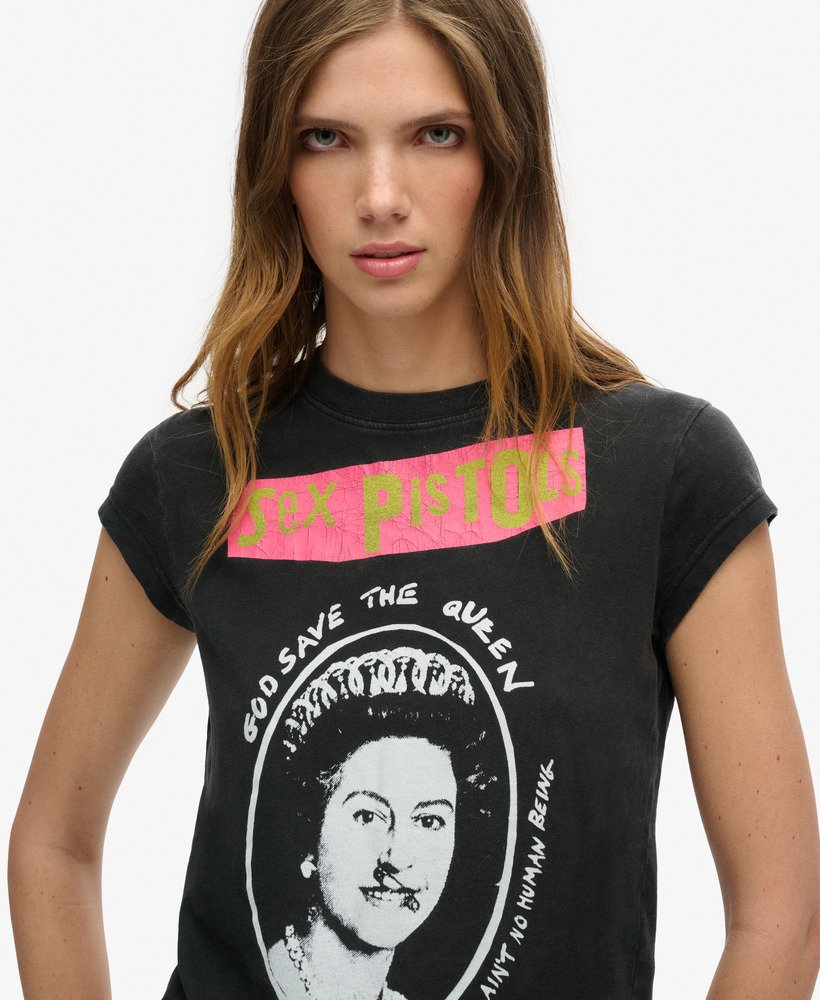 camiseta sex pistols edição limitada manga curta na cor mid amp black