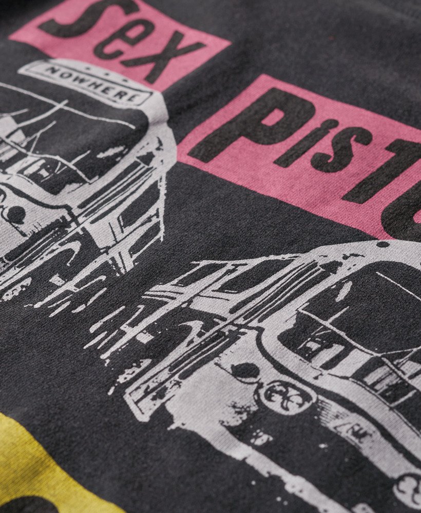 camiseta sex pistols edição limitada manga curta em preto e branco