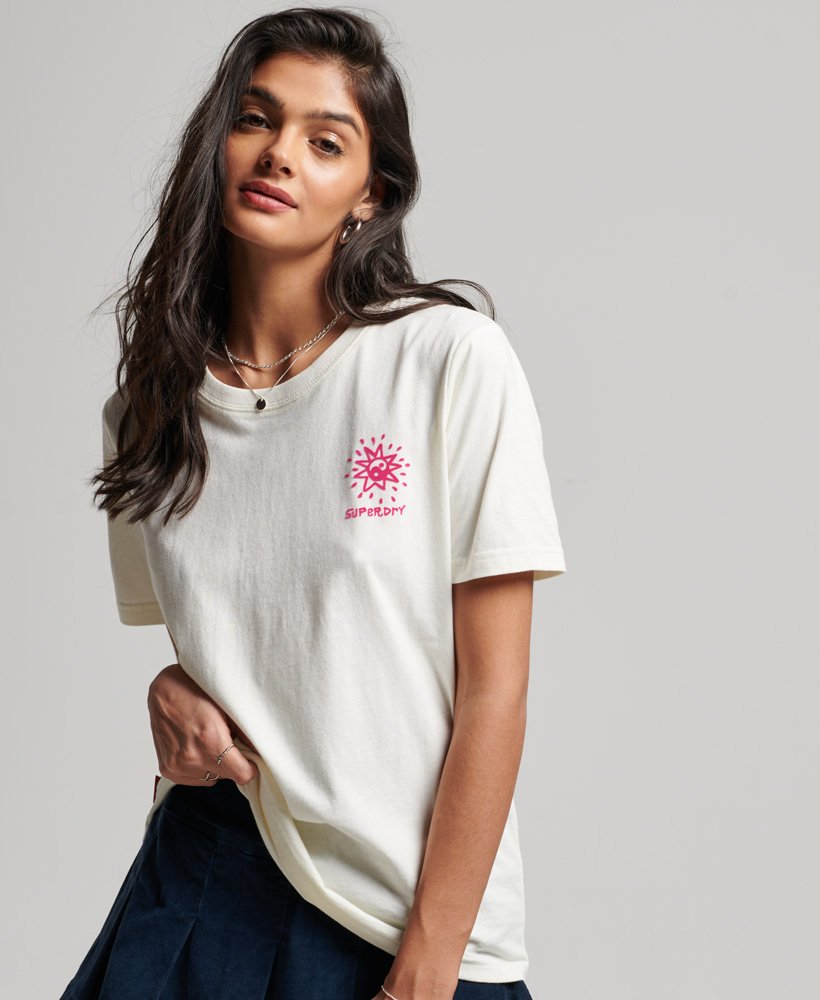 camiseta vintage tribal surf na cor off white
