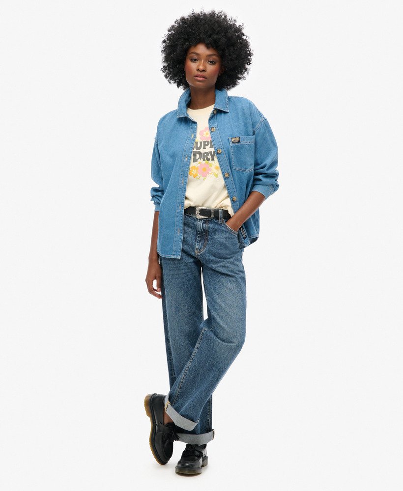 camiseta vintage floral com estampa em marrom claro mesclado