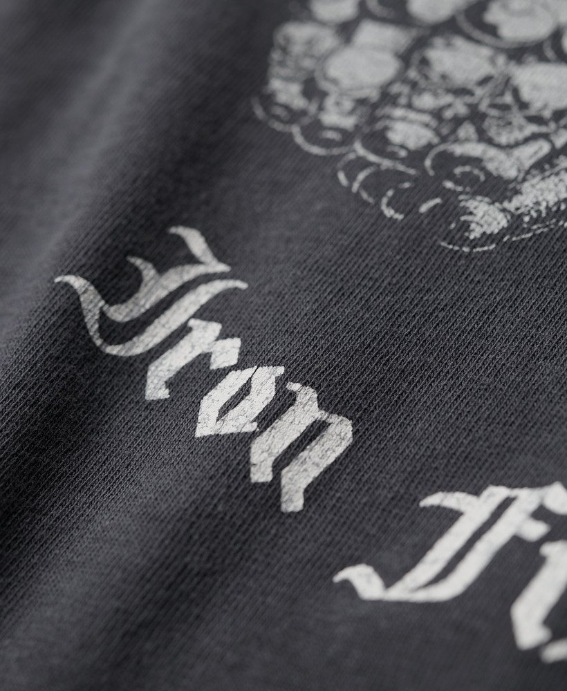 camiseta de manga curta motörhead x superdry na cor preta mid merch.