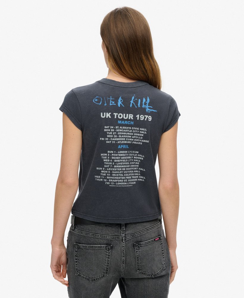 camiseta de manga curta motörhead x superdry na cor heavy backstage black