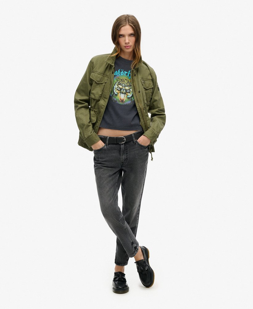 camiseta de manga curta motörhead x superdry na cor heavy backstage black