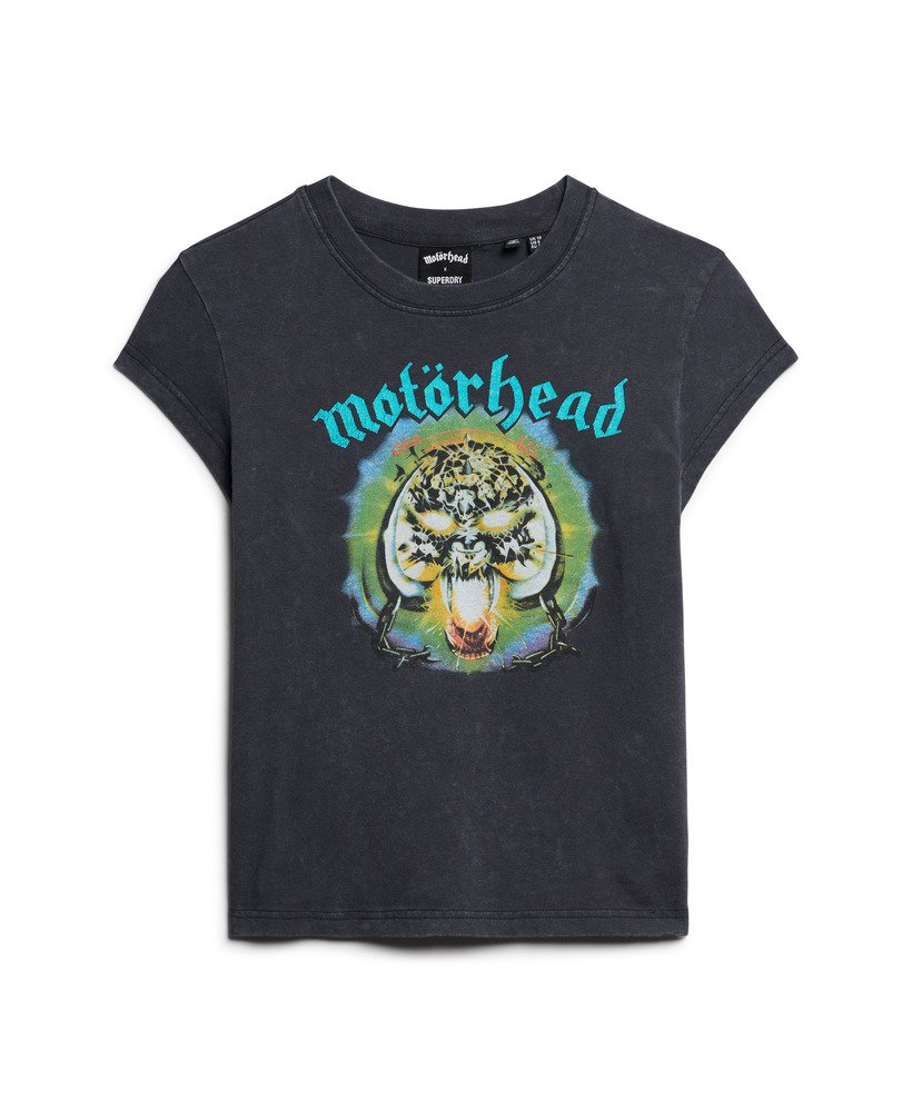 camiseta de manga curta motörhead x superdry na cor heavy backstage black