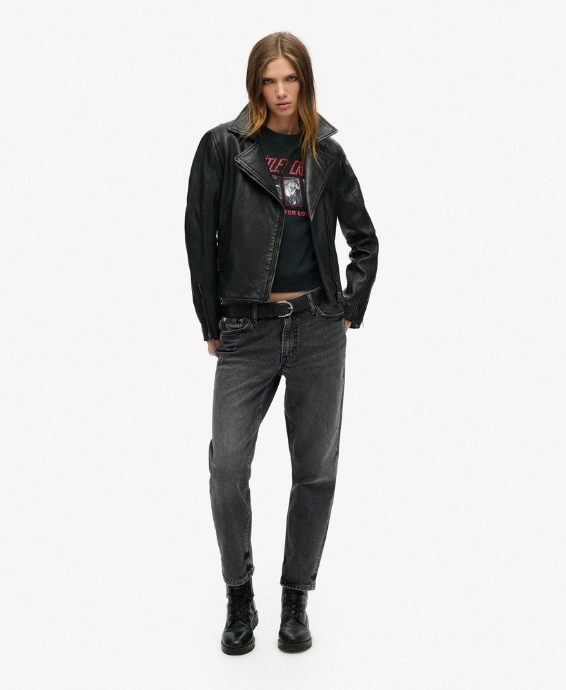 camiseta de manga curta motley crue x superdry em preto e branco