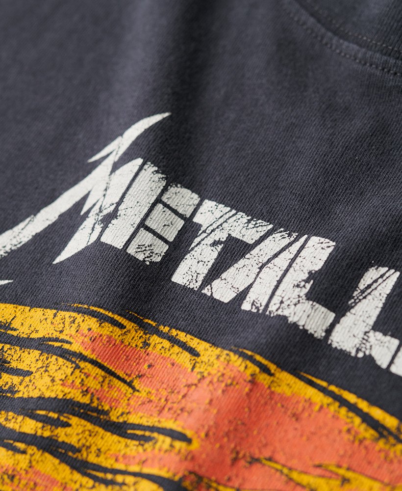 camiseta metallica x superdry de manga curta na cor preta mid backstage