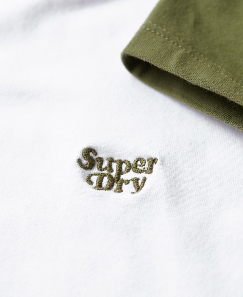 camiseta infantil cropped estilo beisebol na cor opticolive khaki