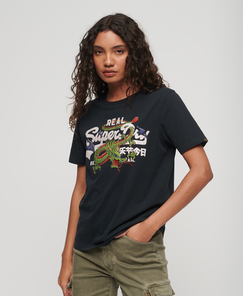 camiseta vintage logo narrative na cor preta