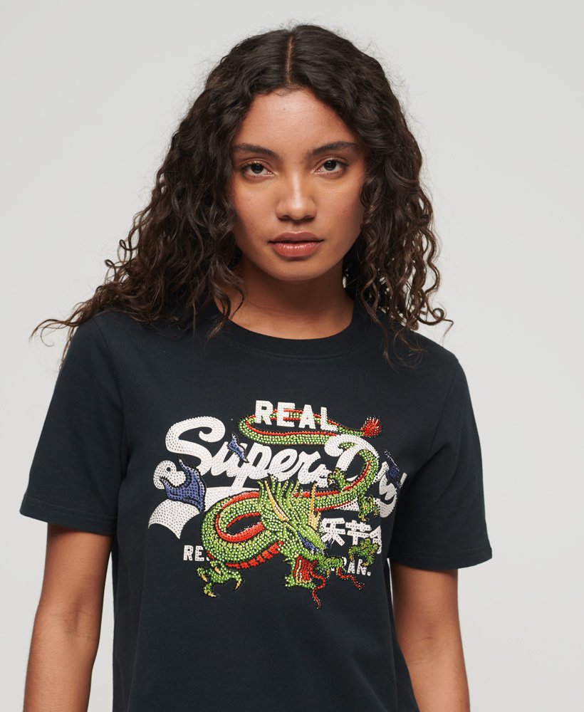 camiseta vintage logo narrative na cor preta