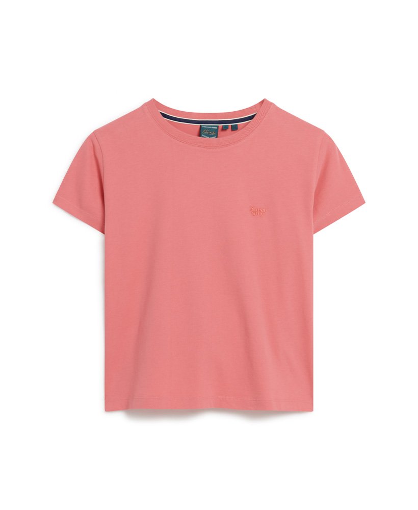 camiseta essential logo fitted na cor rosa camping