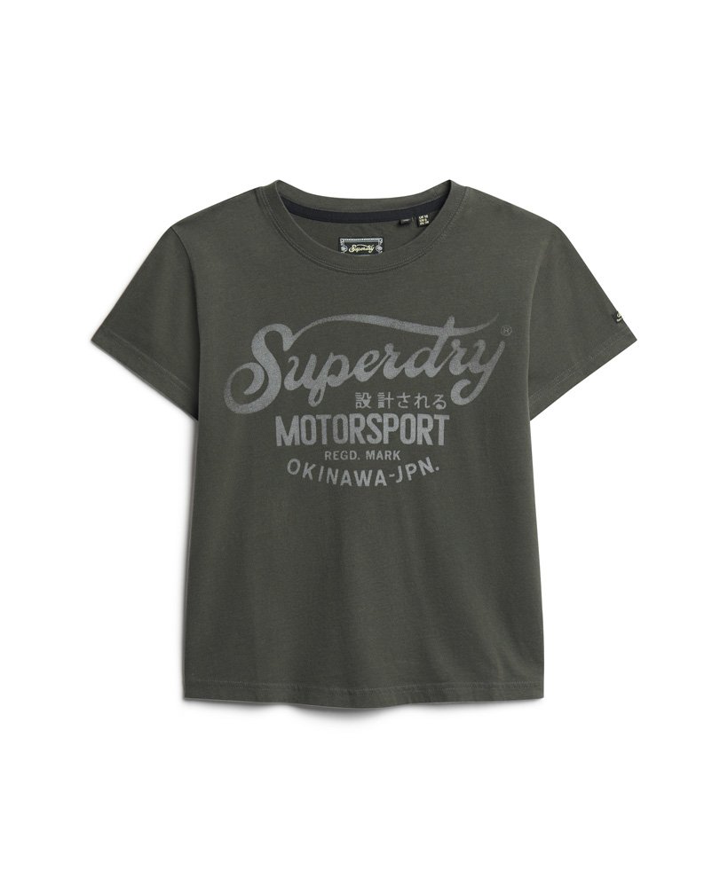 camiseta boho biker com estampa de letras em preto vintage