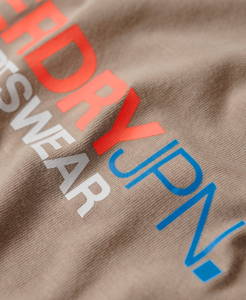 camiseta relaxed com logo esportivo em cinza quente