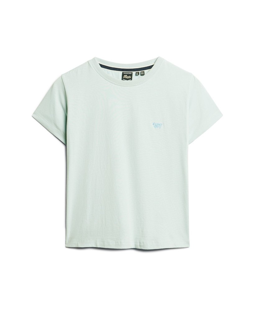 camiseta essential logo fitted na cor azul celeste de inverno