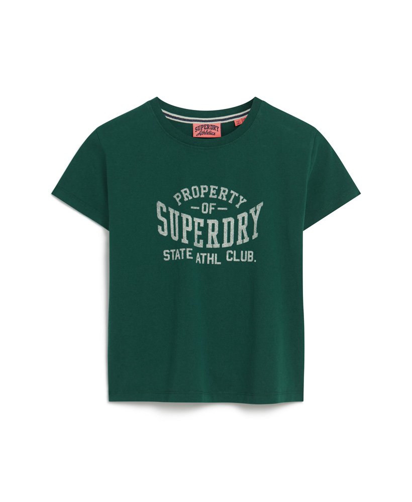 camiseta athletic essentials graphic anos 90 na cor verde pinho escuro