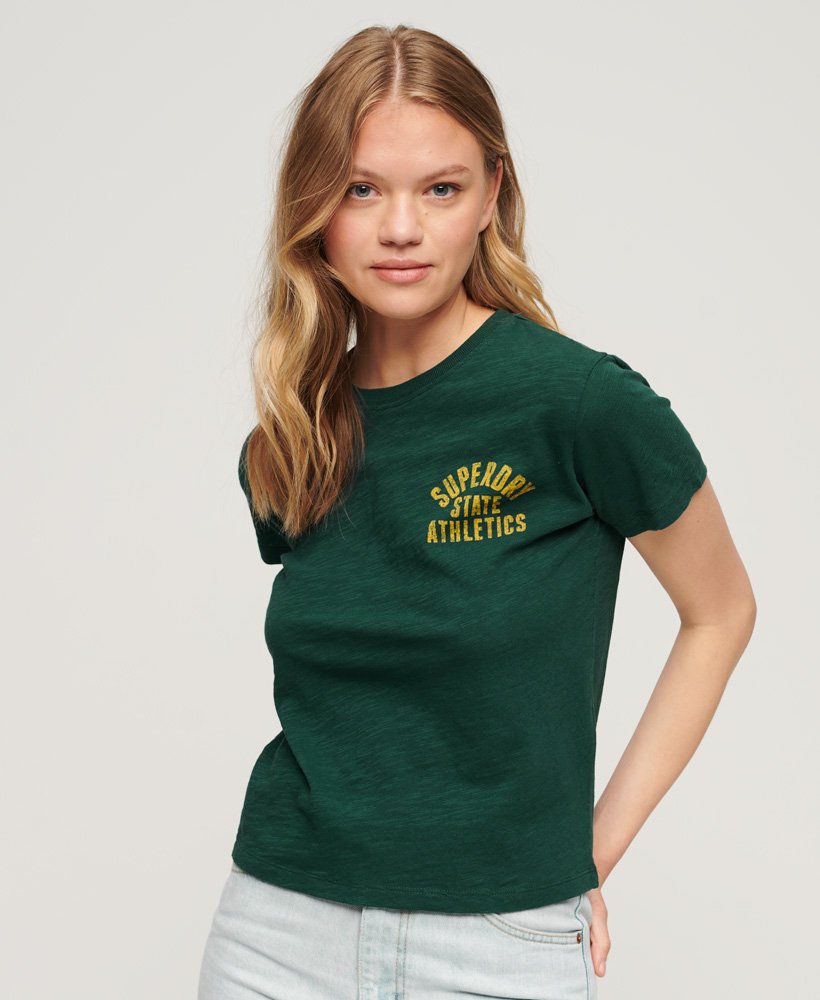 camiseta athletic essentials slub anos 90 na cor verde pinho escuro