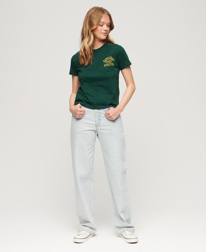 camiseta athletic essentials slub anos 90 na cor verde pinho escuro