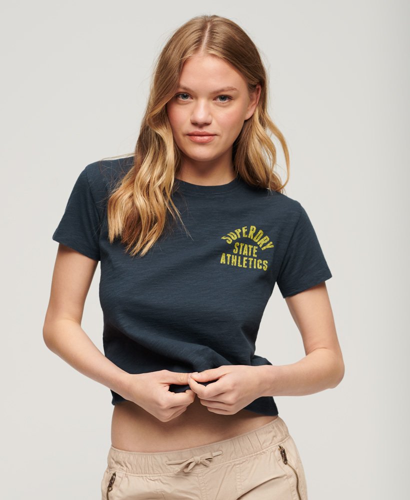 camiseta athletic essentials slub anos 90 na cor blueberry navy