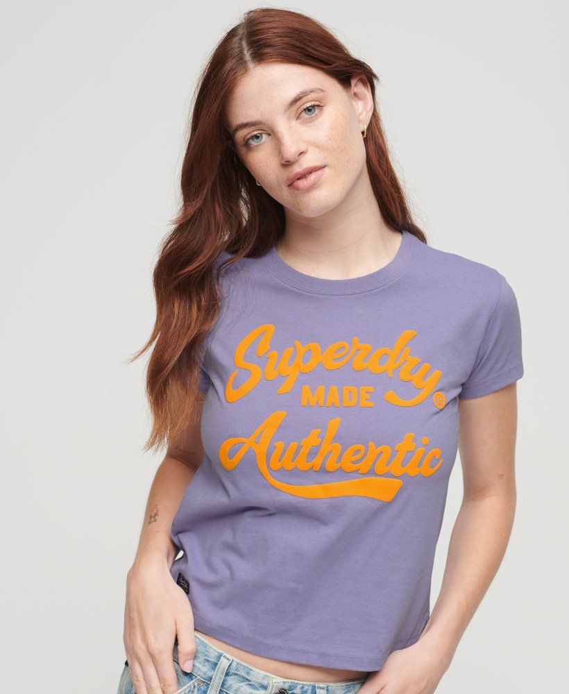 camiseta archive neon graphic na cor violeta mesclada