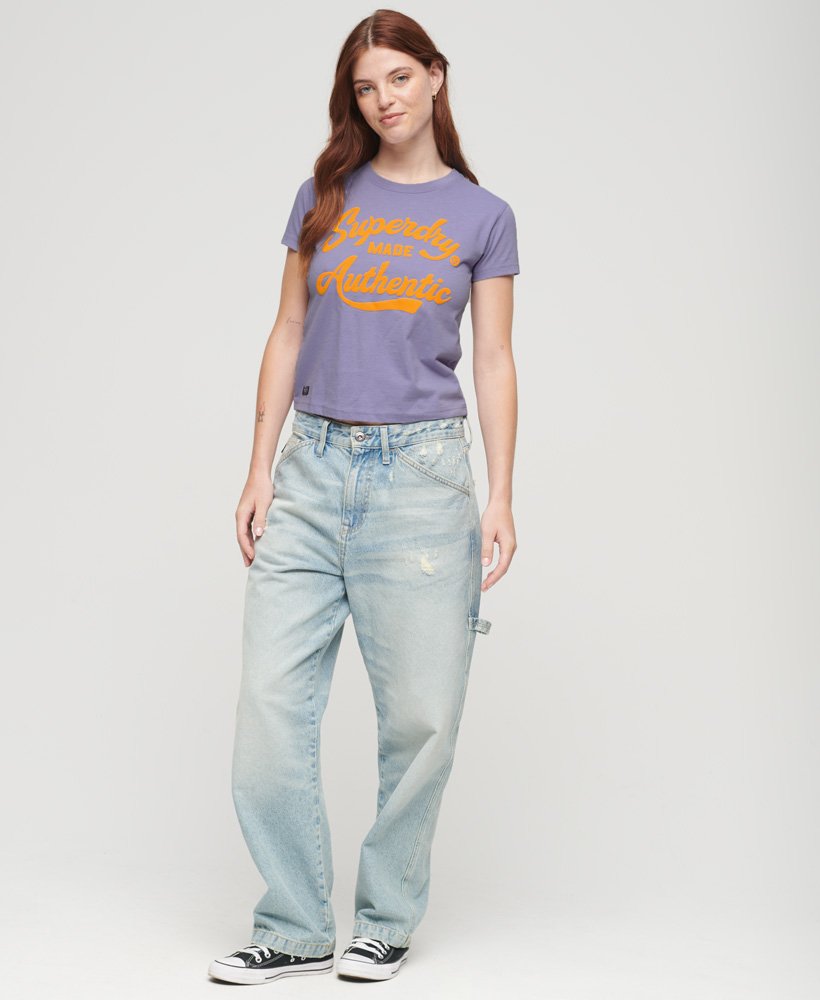 camiseta archive neon graphic na cor violeta mesclada