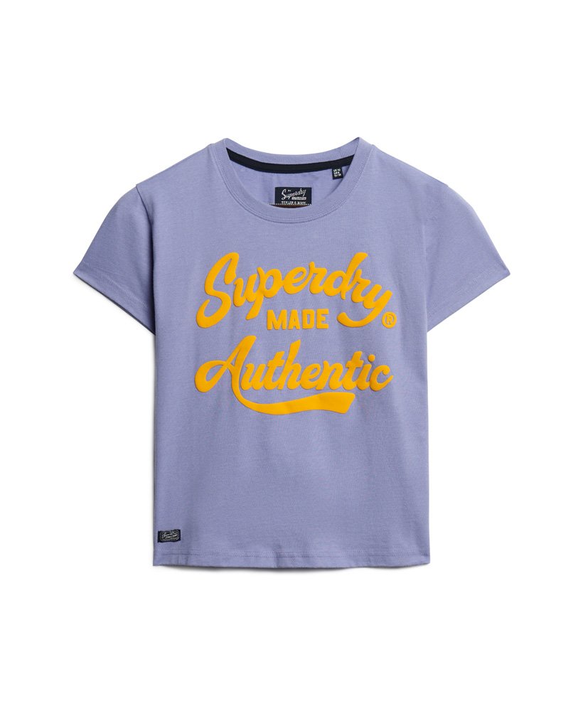 camiseta archive neon graphic na cor violeta mesclada