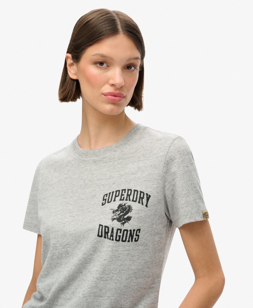 camiseta com estampa do ano novo chinês em cinza mesclado.