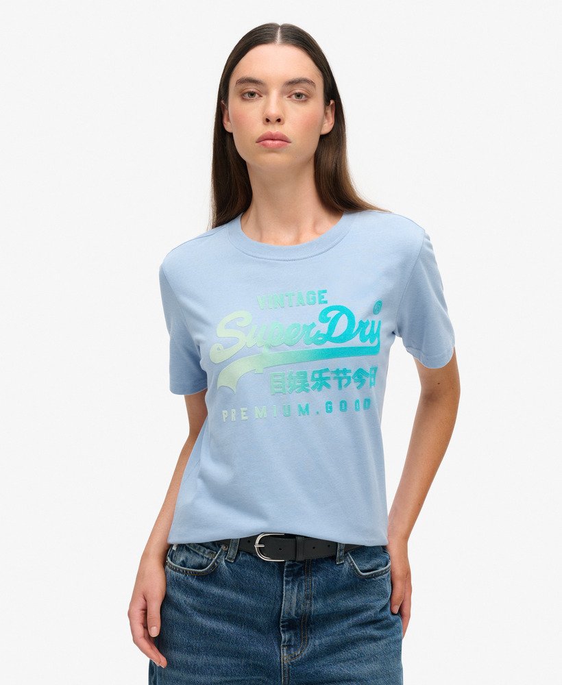 camiseta tonal graphic relaxed em tom de azul mesclado rodeo drive