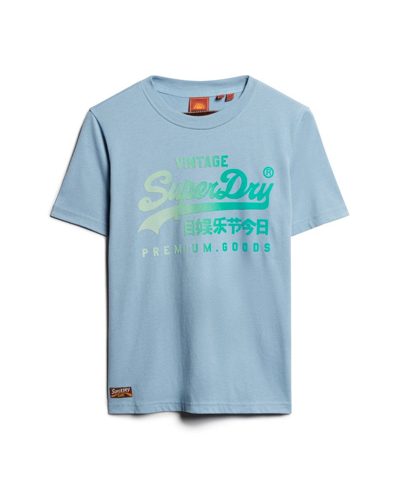 camiseta tonal graphic relaxed em tom de azul mesclado rodeo drive