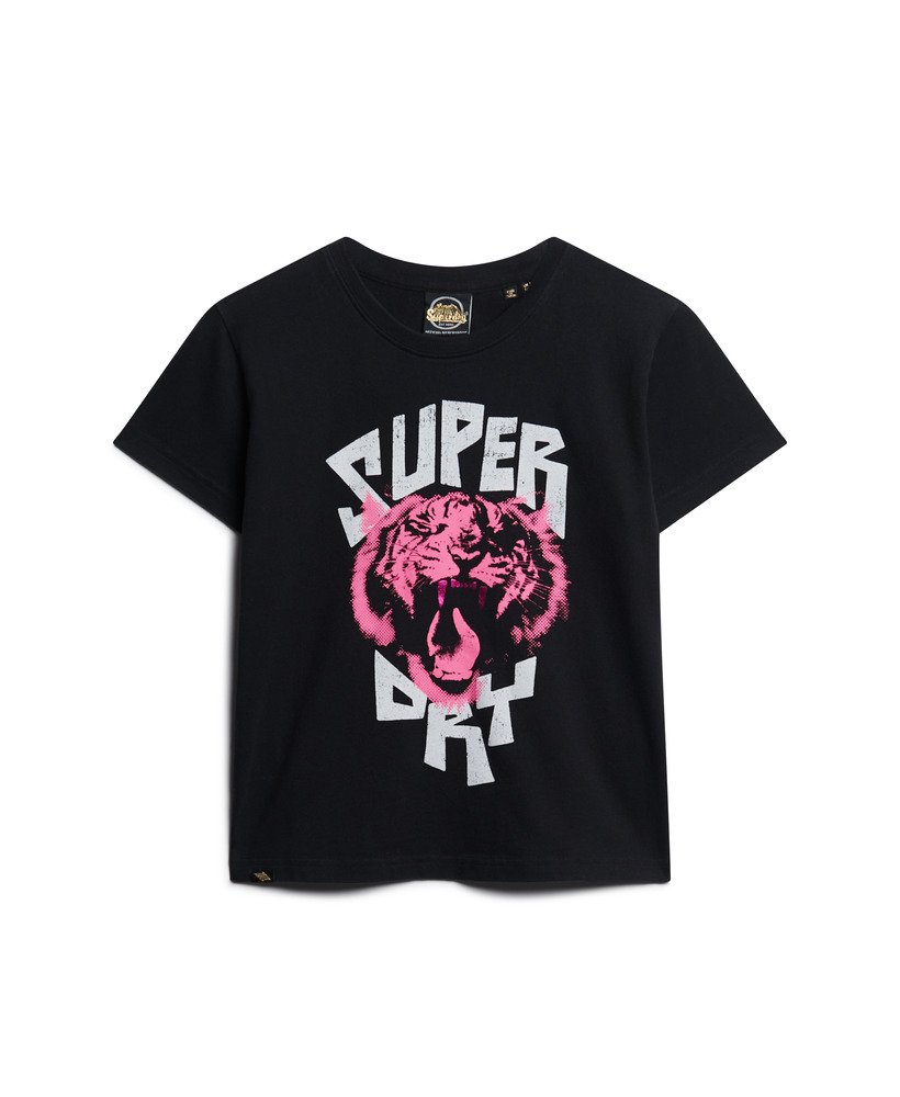 camiseta gráfica lo-fi rock na cor preto jato